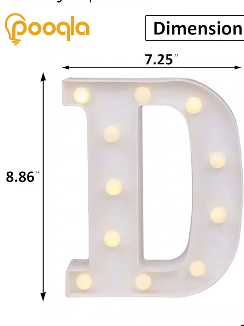 White LED Marquee Letter D